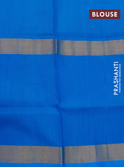 Pure uppada silk saree pink and blue with silver & gold zari woven buttas and long zari woven butta border