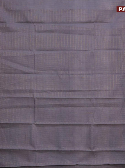 Sungudi cotton saree grey and pink with allover zari checked pattern and thread & zari woven border with separate blouse