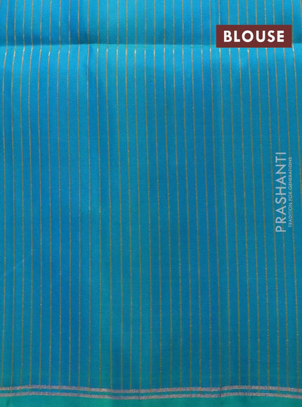 Pure soft silk saree pink and dual shade of teal blue with plain body and small zari woven border