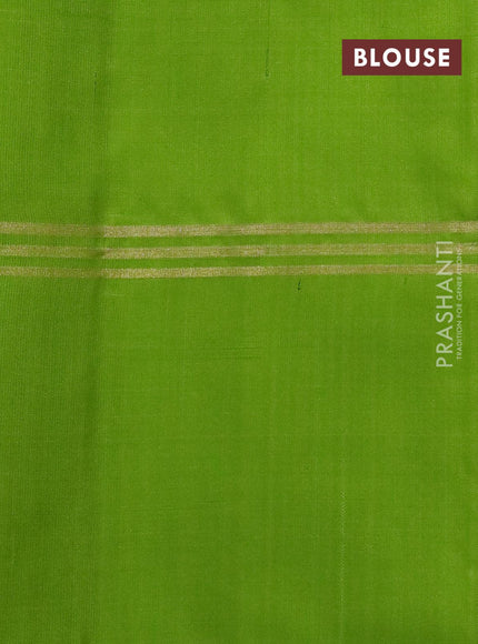 Pure soft silk saree mango yellow and light green with plain body and zari woven simple border