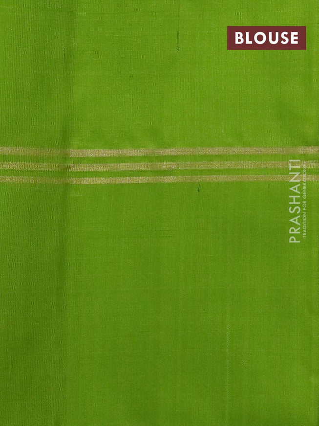 Pure soft silk saree mango yellow and light green with plain body and zari woven simple border