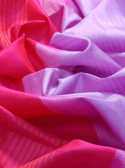 Pure soft silk saree pink and lavender with box type zari woven buttas in borderless style