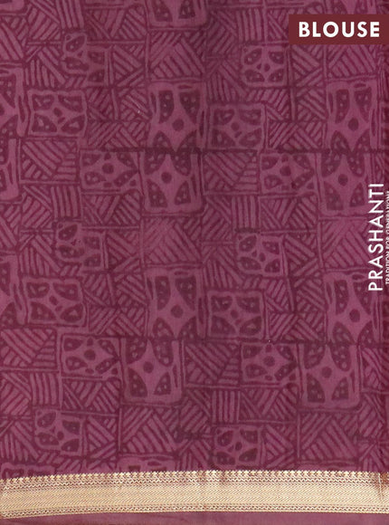 Malai silk saree beige magenta pink and wine shade with allover zig zag prints and zari woven border