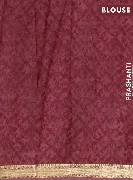 Malai silk saree multi colour and maroon with allover prints and zari woven border