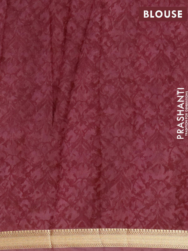 Malai silk saree multi colour and maroon with allover prints and zari woven border