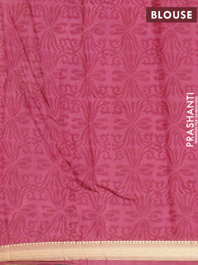 Malai silk saree wine shade and pink shade with allover paisley prints and zari woven border