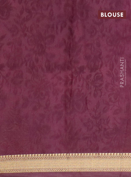 Malai silk saree magenta pink and wine shade with allover geometric prints and zari woven border