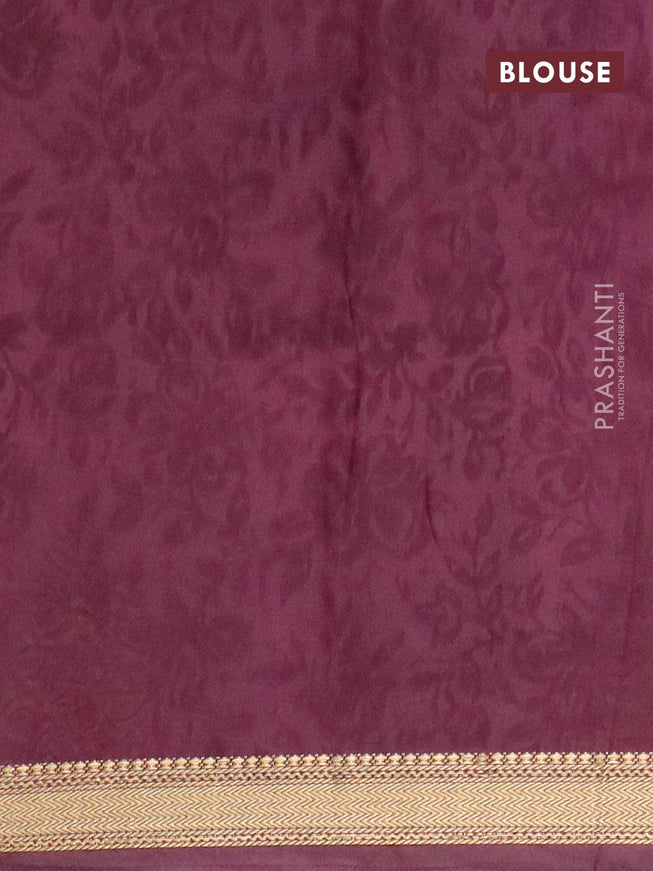 Malai silk saree magenta pink and wine shade with allover geometric prints and zari woven border