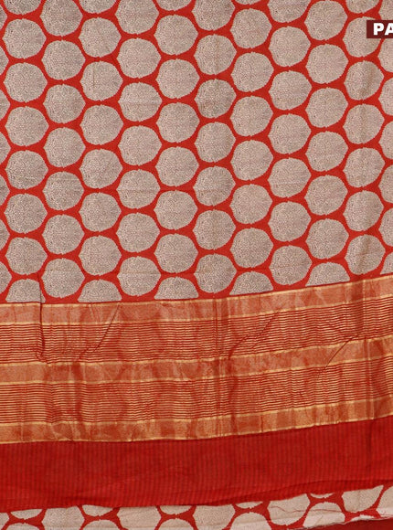 Malai silk saree maroon with allover butta prints and zari woven border