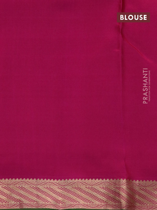 Pure kanjivaram silk saree maroon and pink with zari woven 1000 buttas and annam zari woven border
