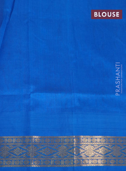 Silk cotton saree candy pink shade and cs blue with plain body and zari woven korvai border