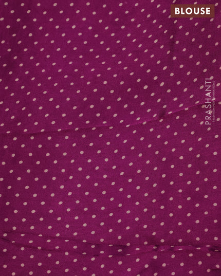 Modal silk saree purple with allover ikat prints and ajrakh printed pallu