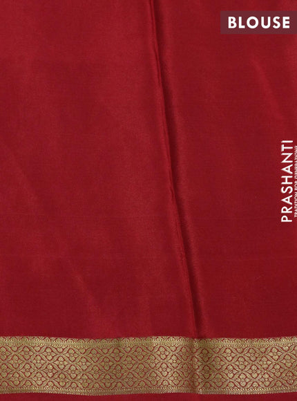 Mysore silk saree green and maroon with paisley zari woven buttas and zari woven border