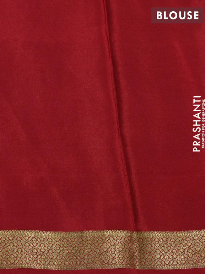 Mysore silk saree green and maroon with paisley zari woven buttas and zari woven border