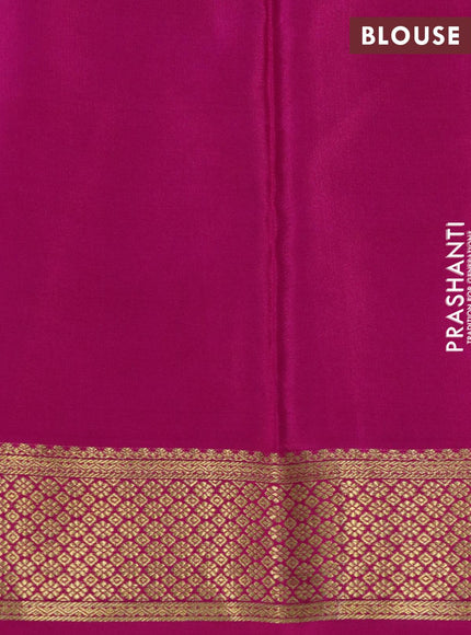 Mysore silk saree light blue and pink with zari woven buttas and zari woven border