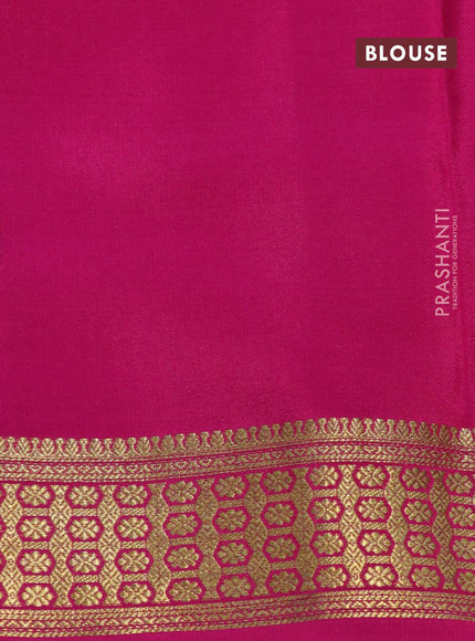 Mysore silk saree light blue and pink with allover zari checked pattern and zari woven border