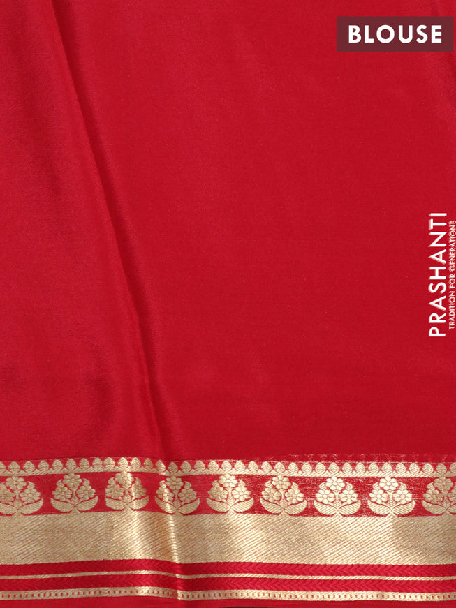Mysore silk saree red with allover zari woven brocade weaves and zari woven border