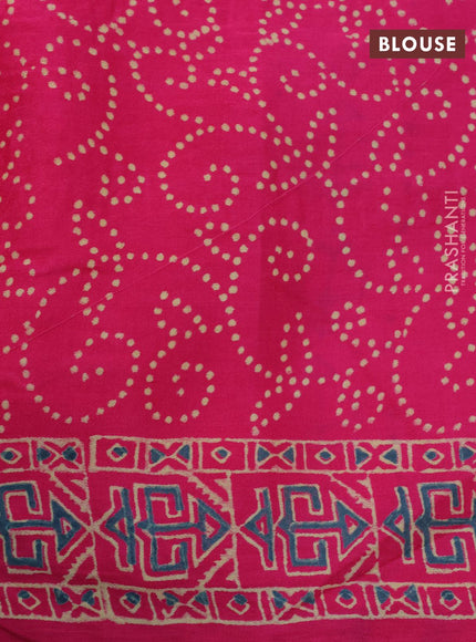 Modal silk saree pink with allover zari checked pattern and printed border