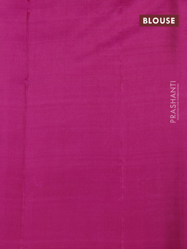 Pure kanjivaram silk saree deep violet and pink with allover zari weaves in borderless style