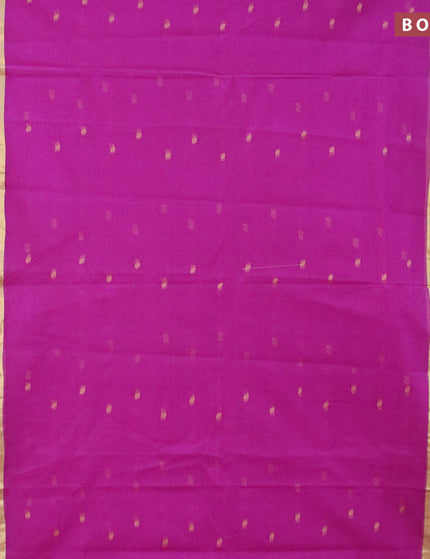 Bengal cotton saree purple and pastel pink with thread woven buttas and zari woven border without blouse