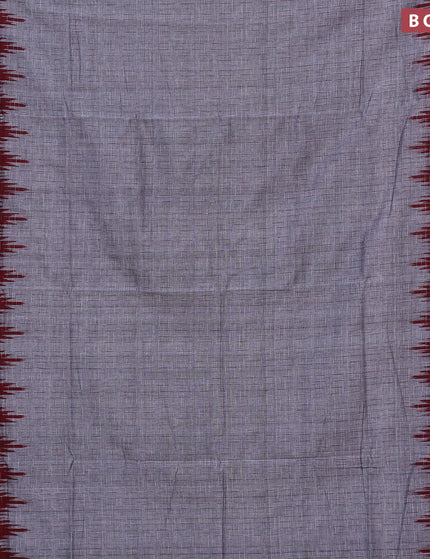 Sambalpuri ikat cotton saree grey and red with allover thread weaves and vidarbha border without blouse