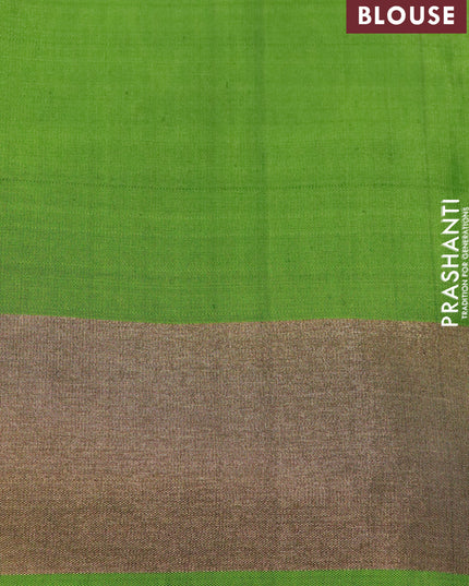 Ikat soft silk saree purple and light green with allover ikat weaves and long ikat woven zari border
