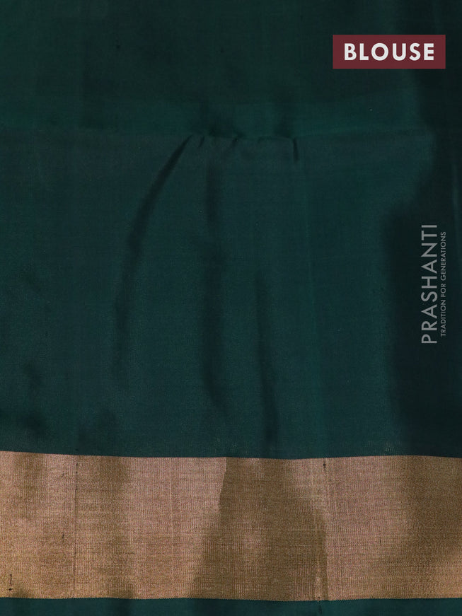 Ikat soft silk saree cream and dark green with allover ikat weaves and long ikat woven zari border