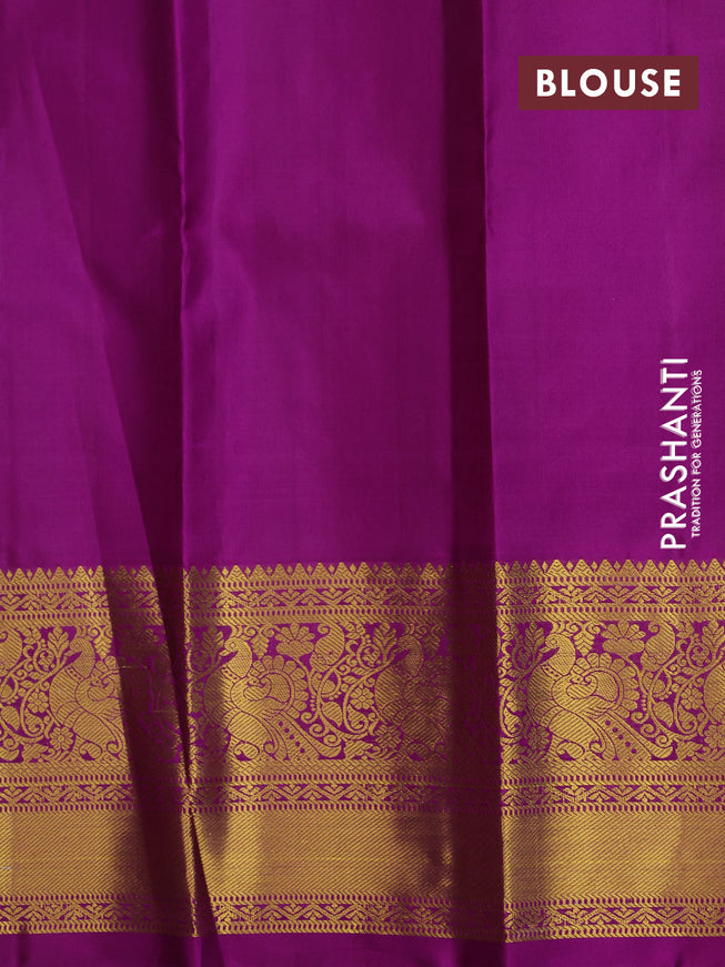 Pure silk kids lehenga violet and purple with zari woven buttas and annam zari woven border