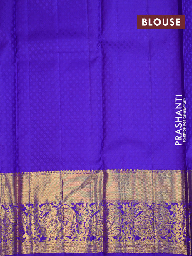 Pure silk kids lehenga pink and purple with allover self emboss & zari buttas and long annam zari woven border