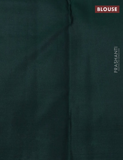 Pure kanjivaram silk saree pista green and bottle green with zari woven buttas in borderless style