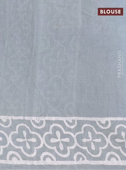 Jaipur cotton saree grey shade with allover butta prints and printed border