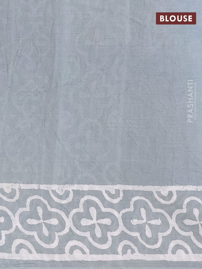 Jaipur cotton saree grey shade with allover butta prints and printed border