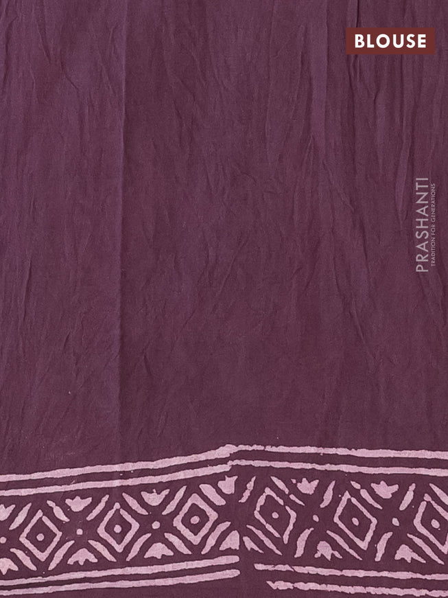 Jaipur cotton saree brown shade with allover geometric prints and printed border