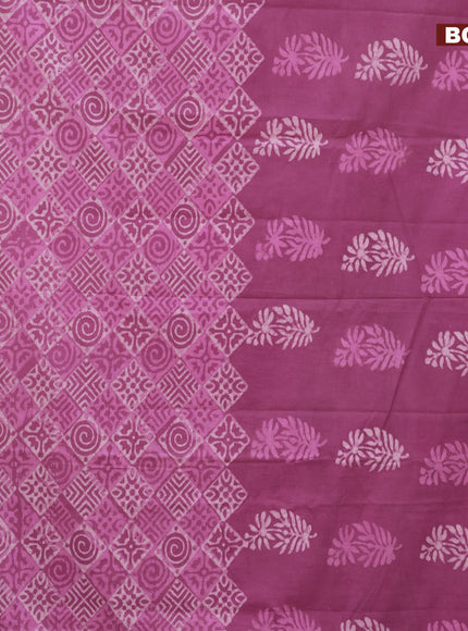 Jaipur cotton saree mauve pink shade with allover butta prints and printed border