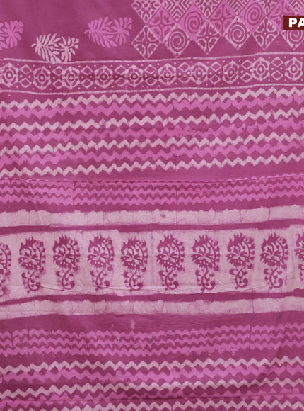 Jaipur cotton saree mauve pink shade with allover butta prints and printed border