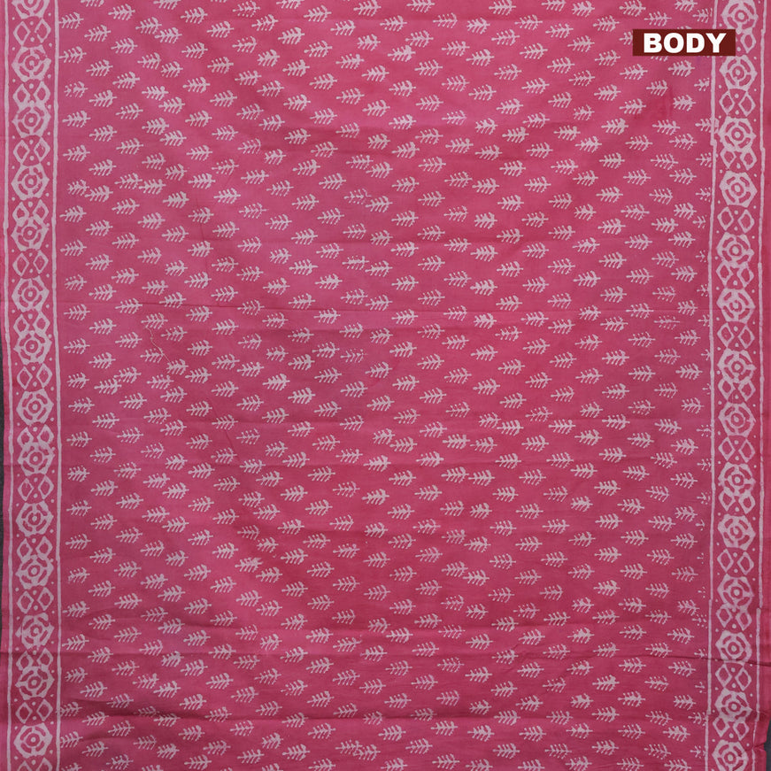Jaipur cotton saree pink with allover butta prints and printed border