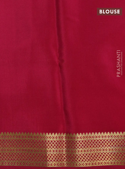 Pure mysore silk saree light pink and dark pink with plain body and zari woven border