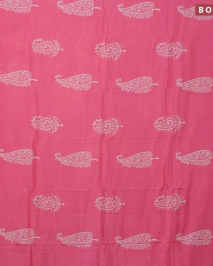 Pashmina silk saree pink with butta prints and printed border