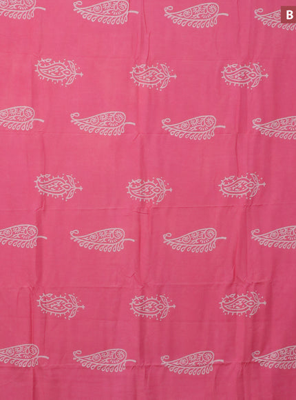 Pashmina silk saree pink with butta prints and printed border