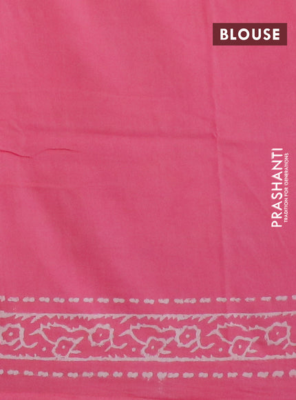 Pashmina silk saree pink with butta prints and printed border