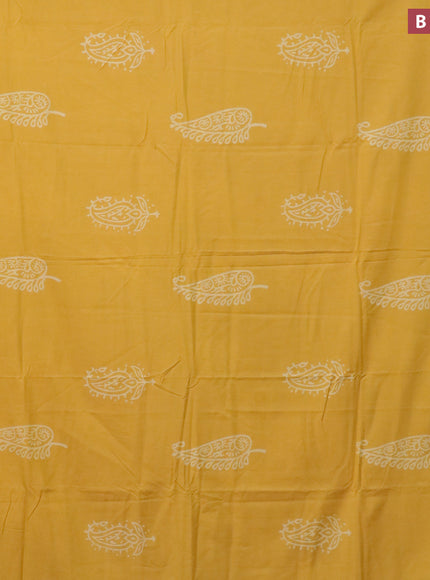 Pashmina silk saree mustard yellow with butta prints and printed border