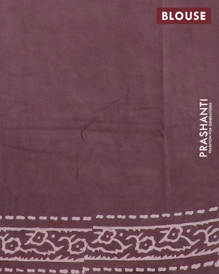 Pashmina silk saree brown with butta prints and printed border
