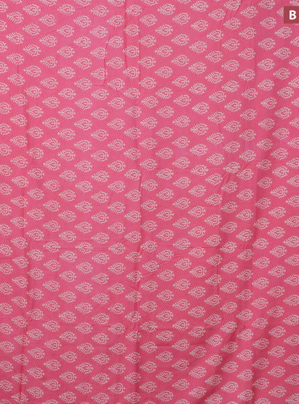 Pashmina silk saree pink shade with butta prints and printed border