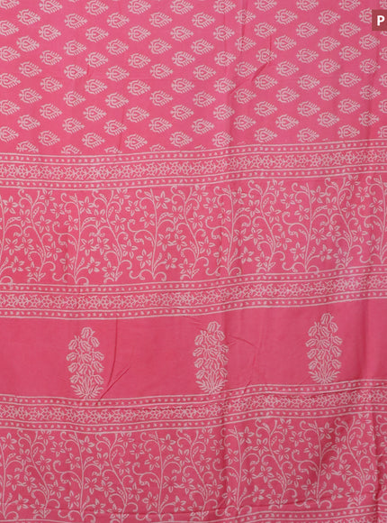 Pashmina silk saree pink shade with butta prints and printed border