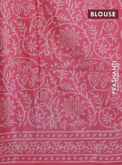 Pashmina silk saree pink shade with butta prints and printed border