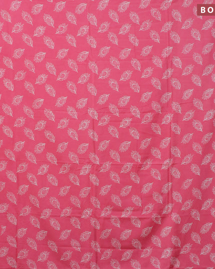 Pashmina silk saree pink shade with butta prints and printed border