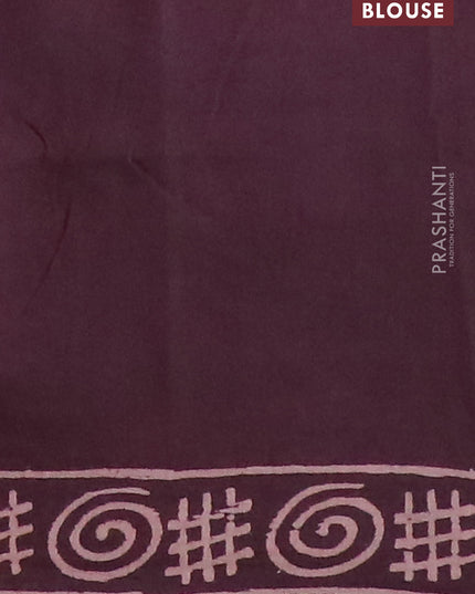 Pashmina silk saree wine shade with butta prints and printed border