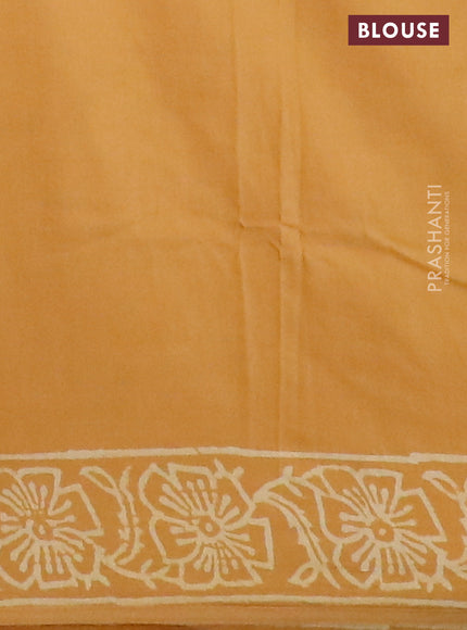 Pashmina silk saree mustard yellow with butta prints and printed border