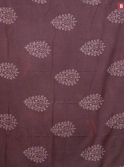 Pashmina silk saree brown shade with butta prints and printed border