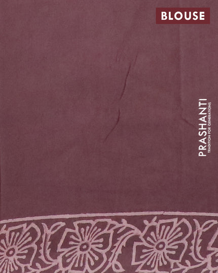 Pashmina silk saree brown shade with butta prints and printed border